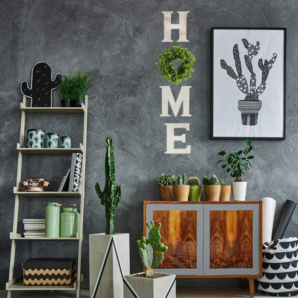 Homoyoyo Adorno Colgante de Madera Blanco Letras Home para Decoración de Pared en Oficina en Casa y Fotografía, Diseño Único y Elegante
