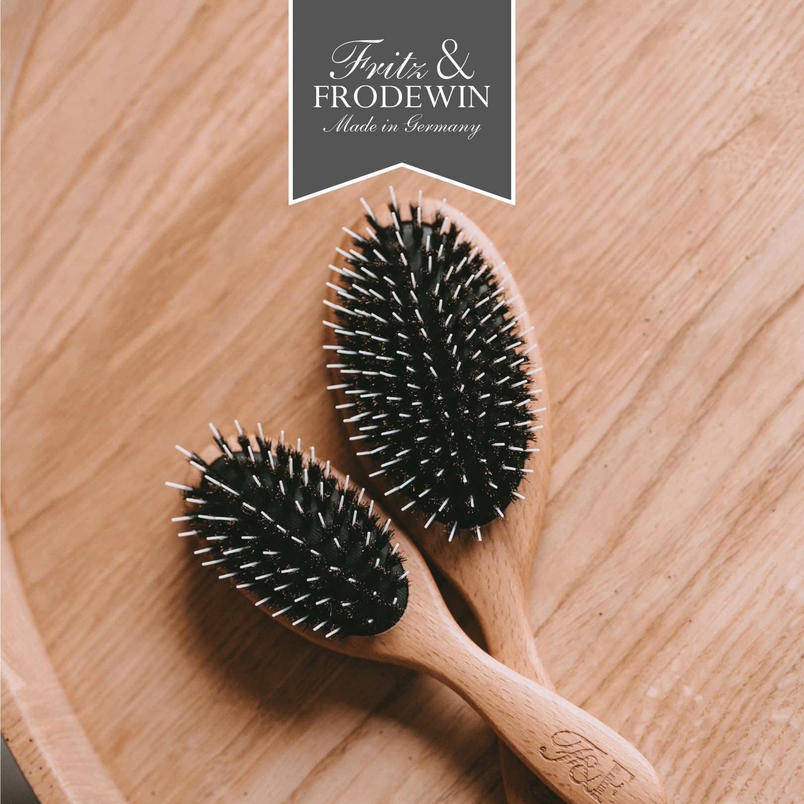 Fritz & Frodewin Hundebürsten-Set "Langhaar" | Premium Hundehaarbürsten | Fellbürsten | Für die tägliche Pflege | FSC zertifiziertes Holz | Gratis Bürstenreiniger | 100% Made in Germany