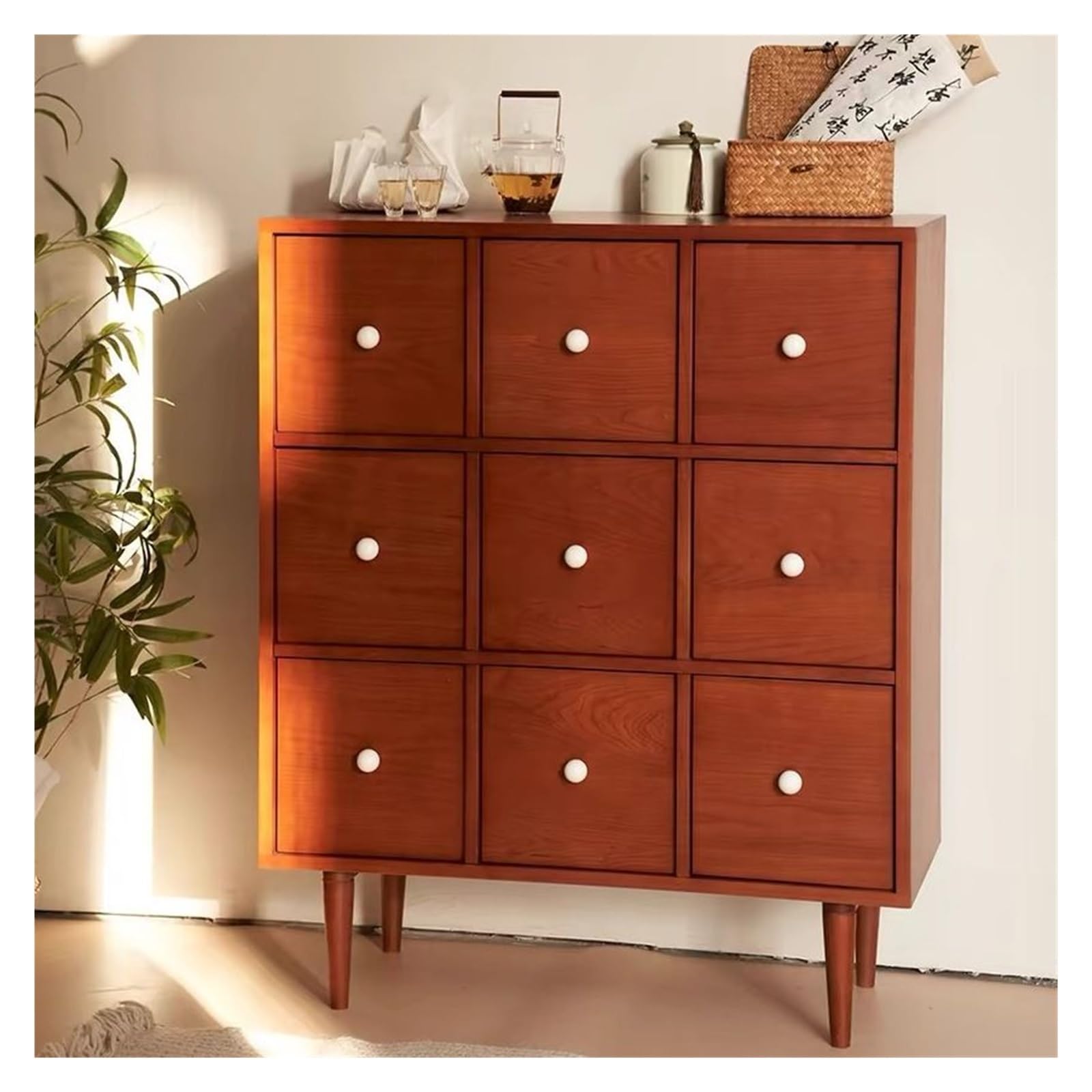 Dh2yjnbf3 One Color Bedroom Chest Of Drawers With Ceramic Handles Coffee Vintage Sideboard Of Bedroom Organiser Storage Organizer
