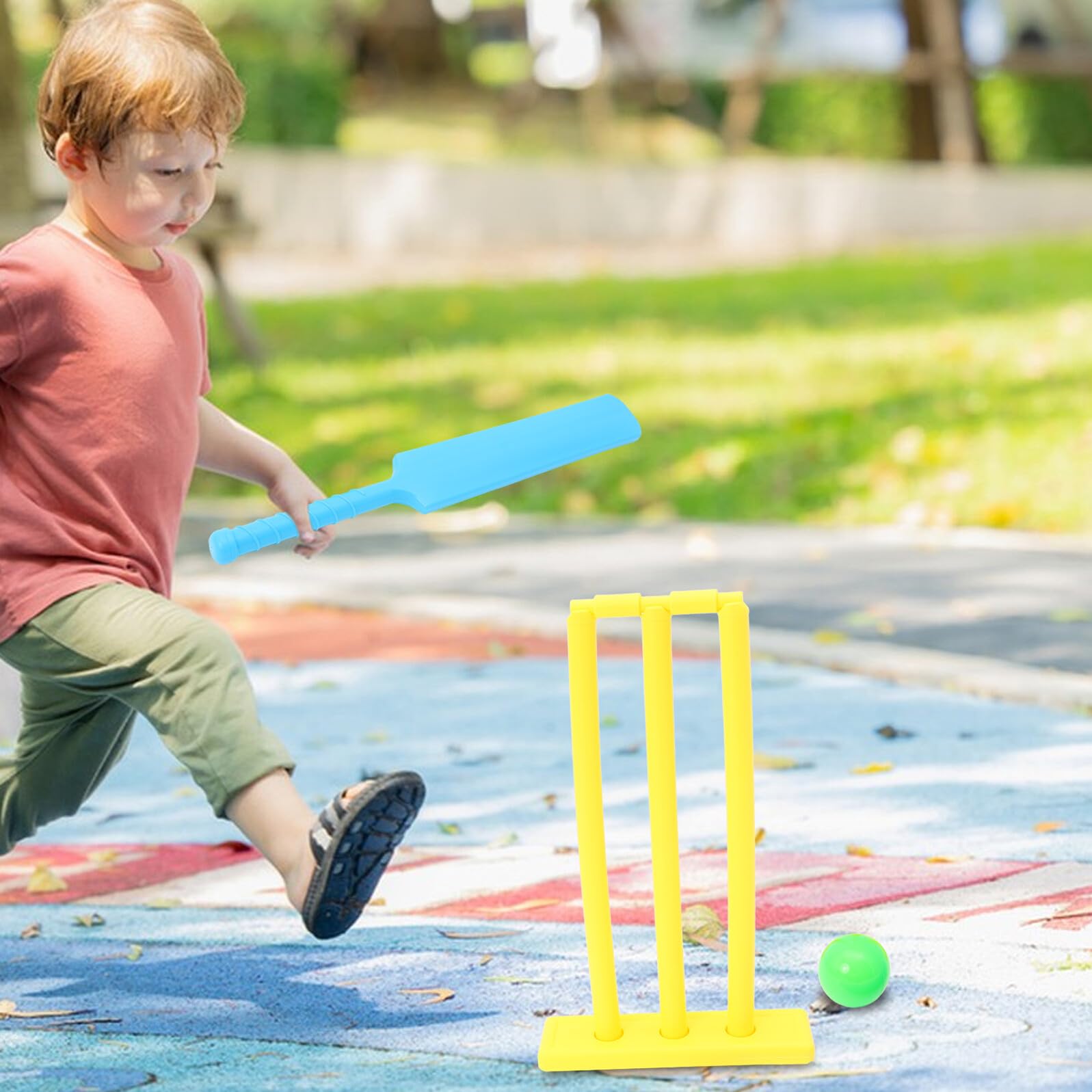 Juego de Cricket Infantil Unisex Plástico Resistente Set Portátil Pelota Color Aleatorio para Exteriores Playa y Actividades Deportivas al Aire Libre — view 6
