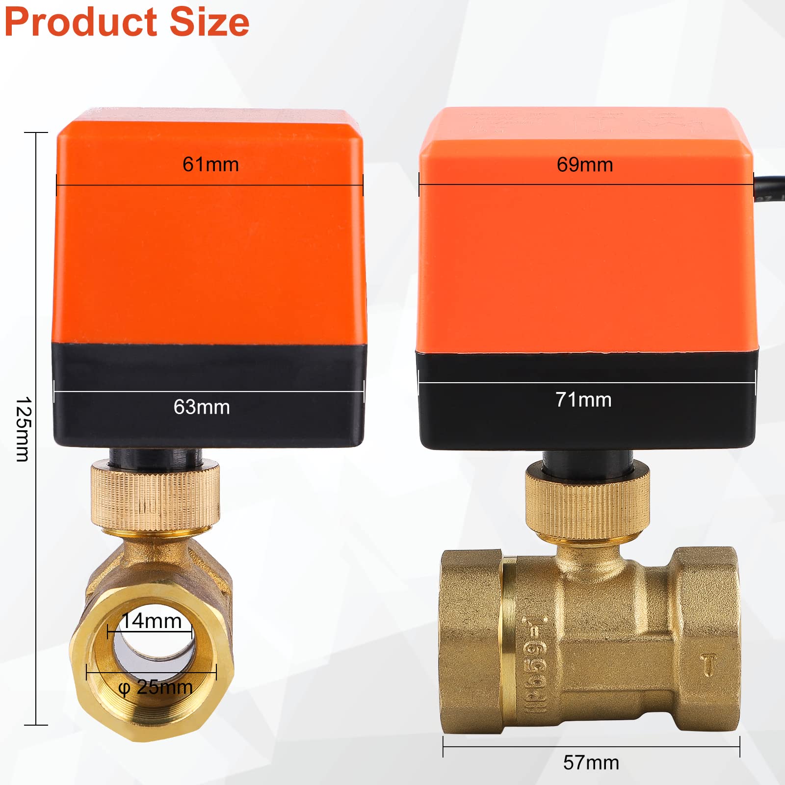 Elettrovalvola 2 Vie DN20 3/4" AC230V - Valvola A Sfera Motorizzata In Ottone Per Impianti Riscaldamento