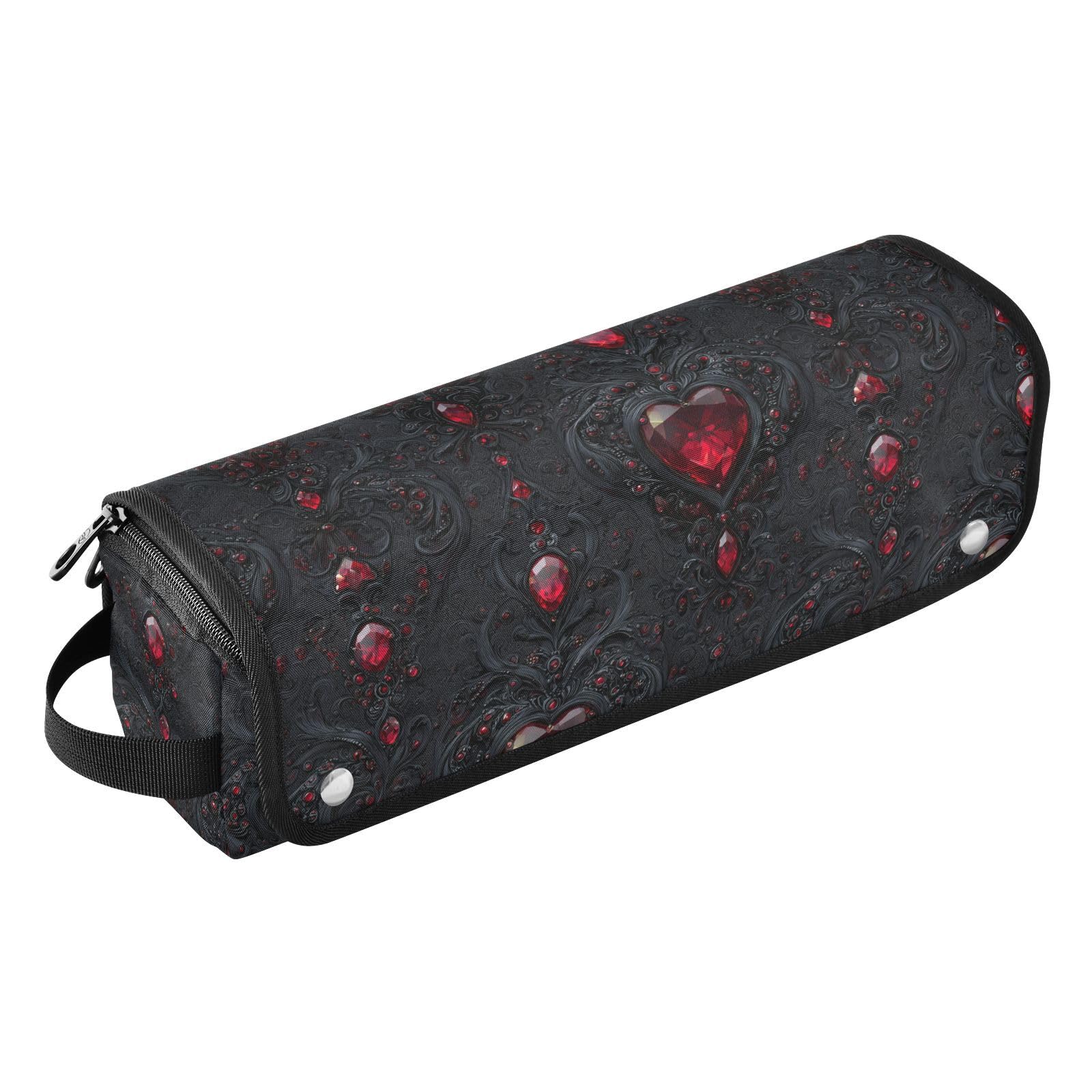 Gothic Heart Black Hair Tools Travel Bag for Curling Iron Straightener Flat Iron Hair Dryer Styling Tools Organizer Gifts for Women Heat Resistant Mat Portable Essentials-image-42