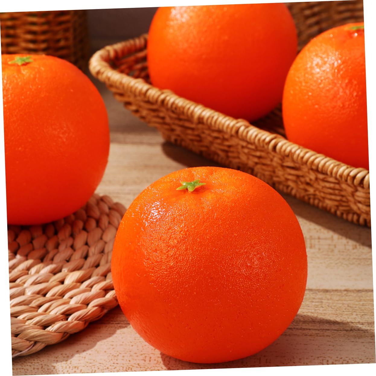 Cabilock 4 Sätze Simuliertes Orangefarbenes Modell Künstliche Orange Modell Dekorationsartikel Orange Modell Obstplatte Simulation Orangen Ornament Künstliche Früchte Schaum 10 Stück * 4