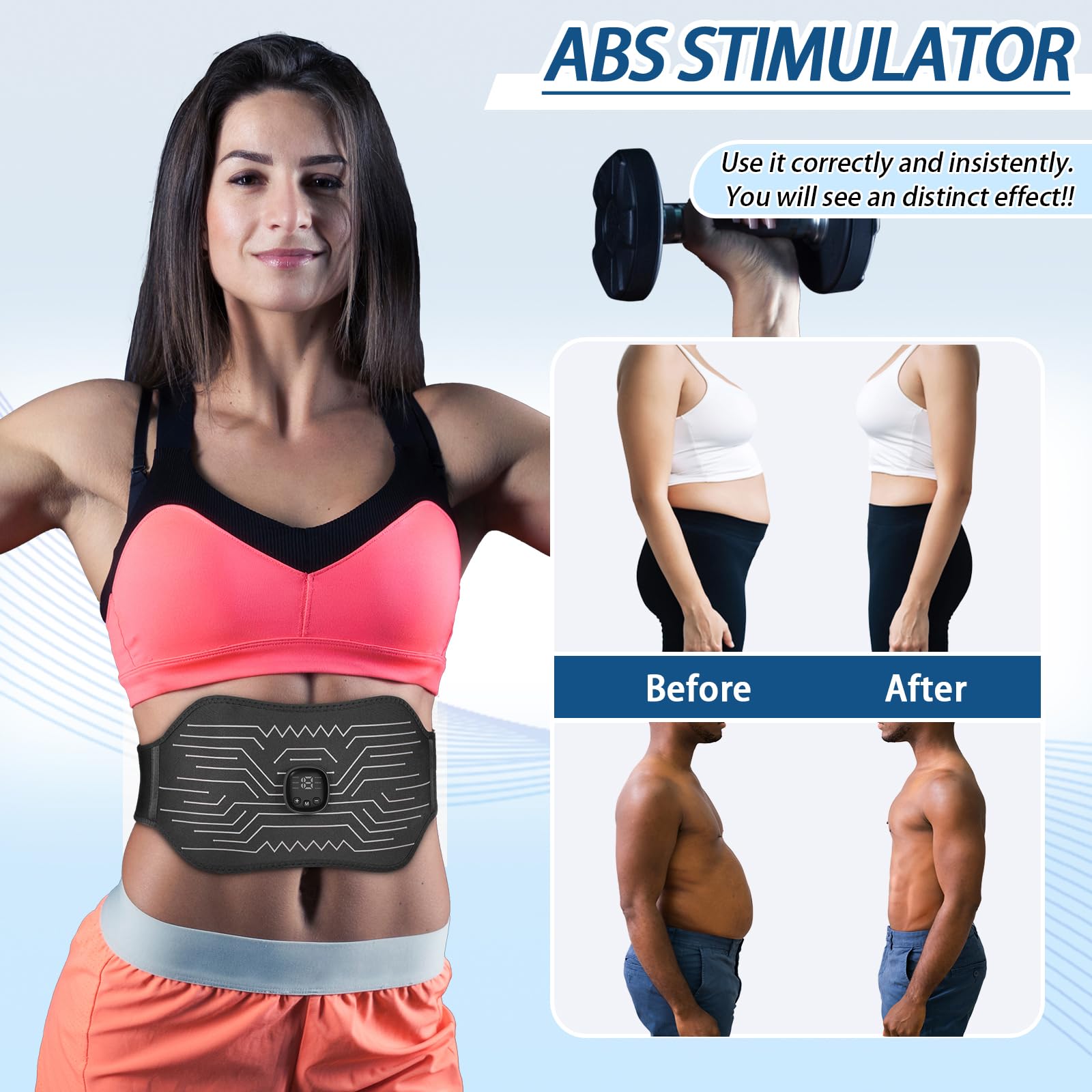 FDA Cleared, Abs Stimulator Muscle Toner (White) — Amazon image 7