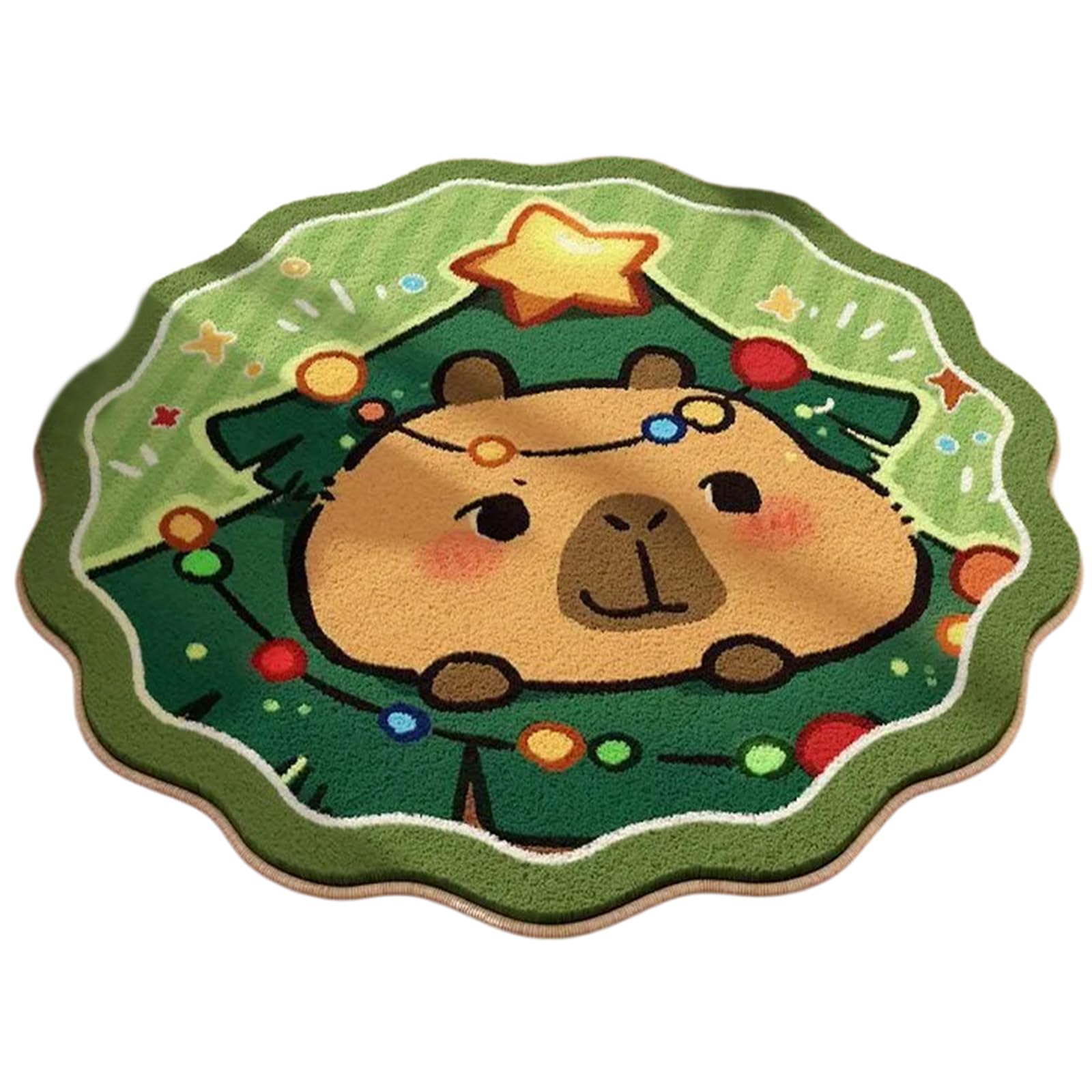 Tapis de bain dessin animé en fibre polyester pour décoration maison et salle de bain