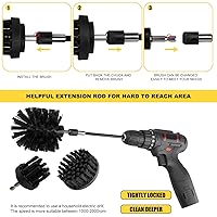 Vista 4 de Kit de accesorios de cepillo de taladro, limpiador multiusos, kit de limpieza de 4 piezas para baño, vidrio, azulejos, neumáticos de automóvil, Negro