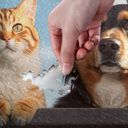 Miniatura 4 de Cat Dog Jigsaw Puzzles for Adults 1000 Pieces,Colorful Puzzle with Mesh Storage Bag,Learning Educational Puzzles for Gift 2011501
