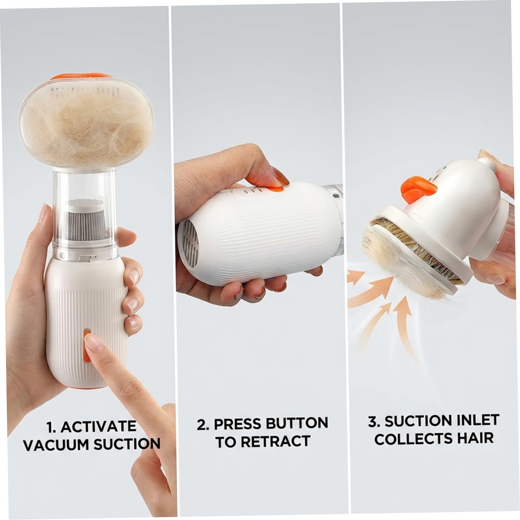 Spazzola per cani, Aspirapolvere per toelettatura animali 4 in 1 per cani e gatti con autopulizia, Design senza fili, Strumento per toelettatura deshedding per corti e medi, Animali domestici pe