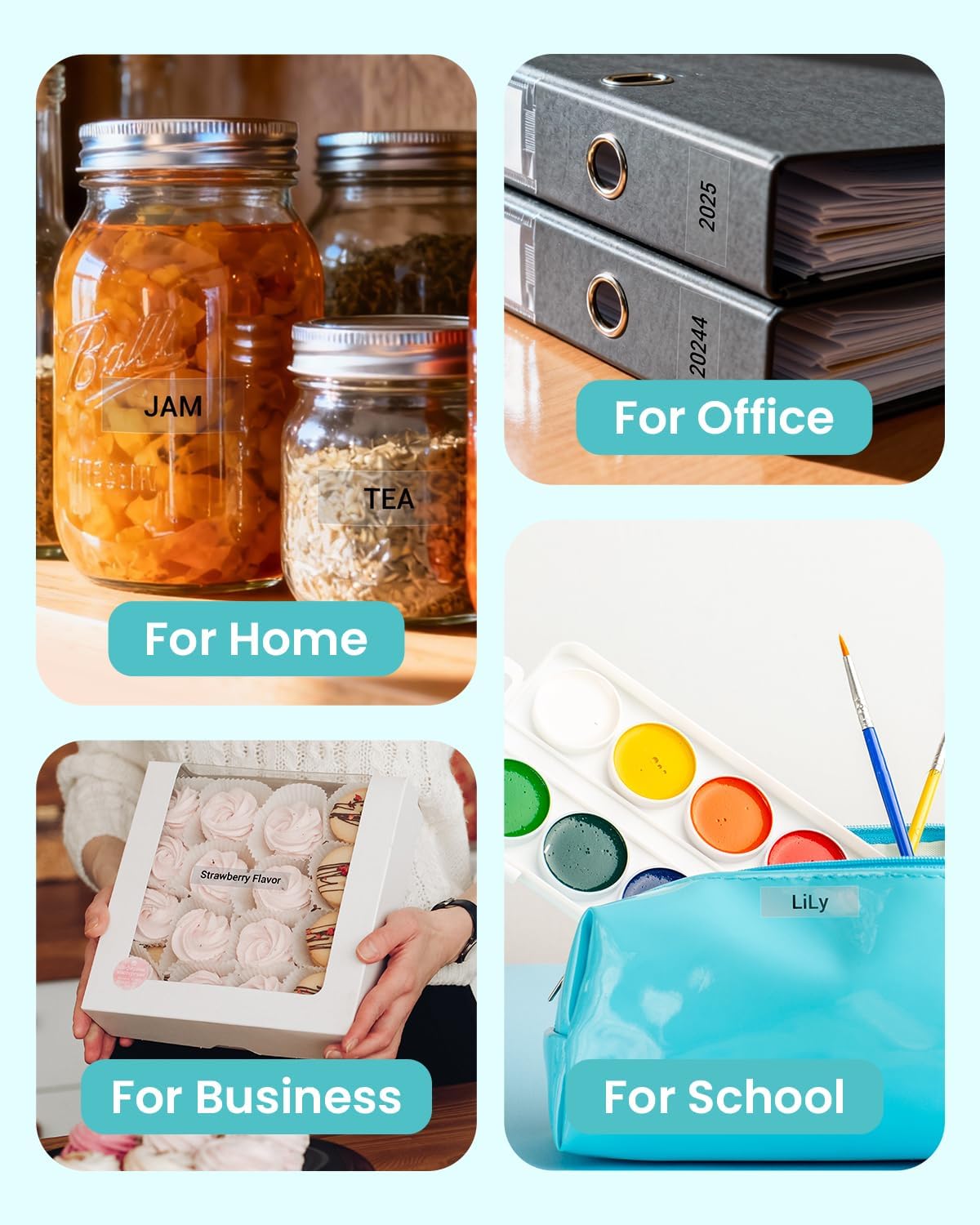 6-Pack Label Maker Tape 12mm 0.47" Clear TZe-131 Replacement for Brother P Touch Label Tape TZe131 TZ-131, Compatible with Brother Ptouch PT-D210 PT-H110 PT-D220 PT-D400, Black on Clear - Image 6