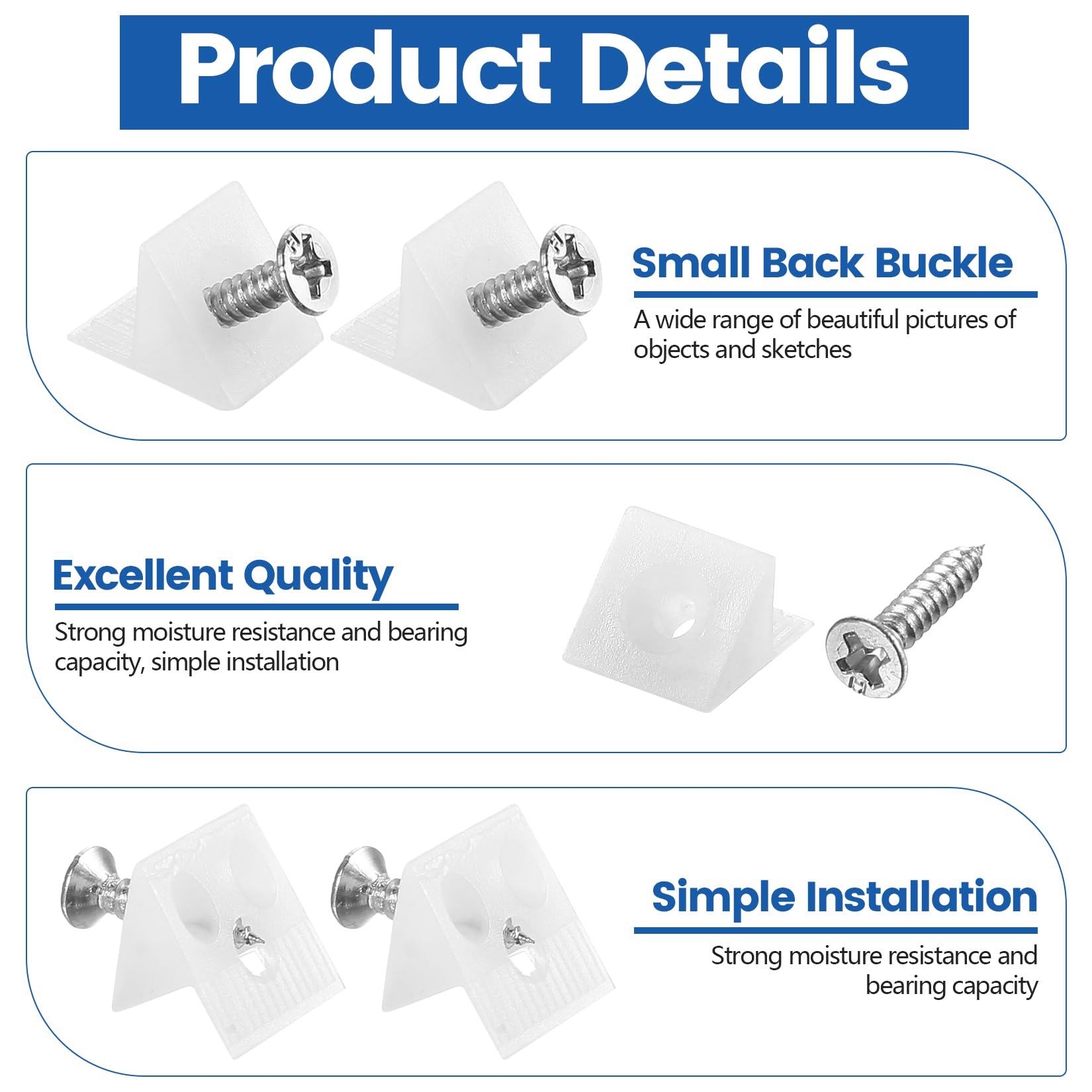 130 SetsDrawer Supports for Sagging Drawers Drawer Repair Kit, Drawer Bottom Support Wedge Kit with Screws - Image 4