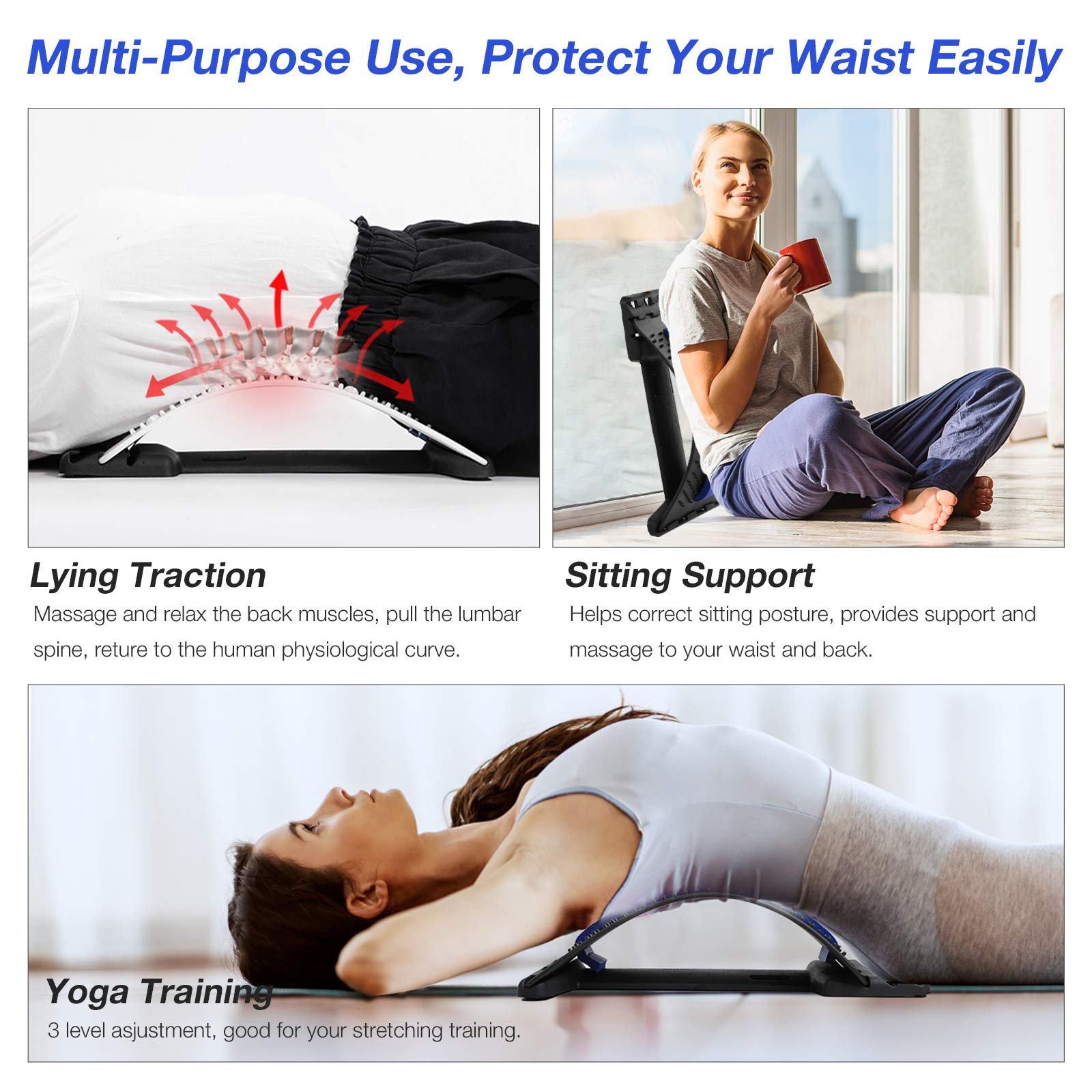 Buy Back Stretcher, Moocoo MultiLevel Back Cracker Lower Back Pain Relief Device, Lumbar