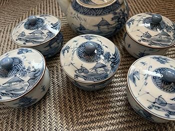 Amazon.co.jp: 田沢幸祥 湯呑 急須セット 蓋付き 5客 古伊万里