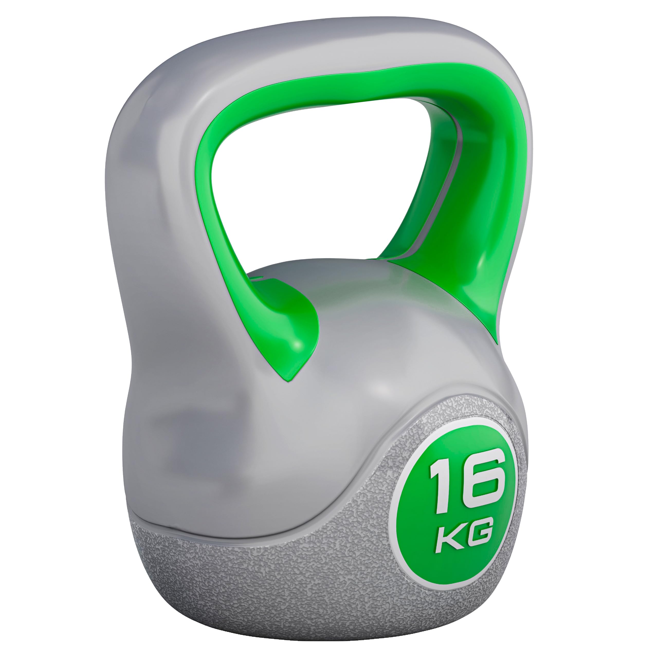 Gorilla Sports Contrast Vinyl Kettlebell 2KG - 20KG Size 16KG