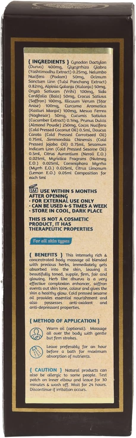 ROOTS AND HERBS Ayurvedic Tulsi Panchang Body Massage Oil 6.7 FL Oz - Image 4