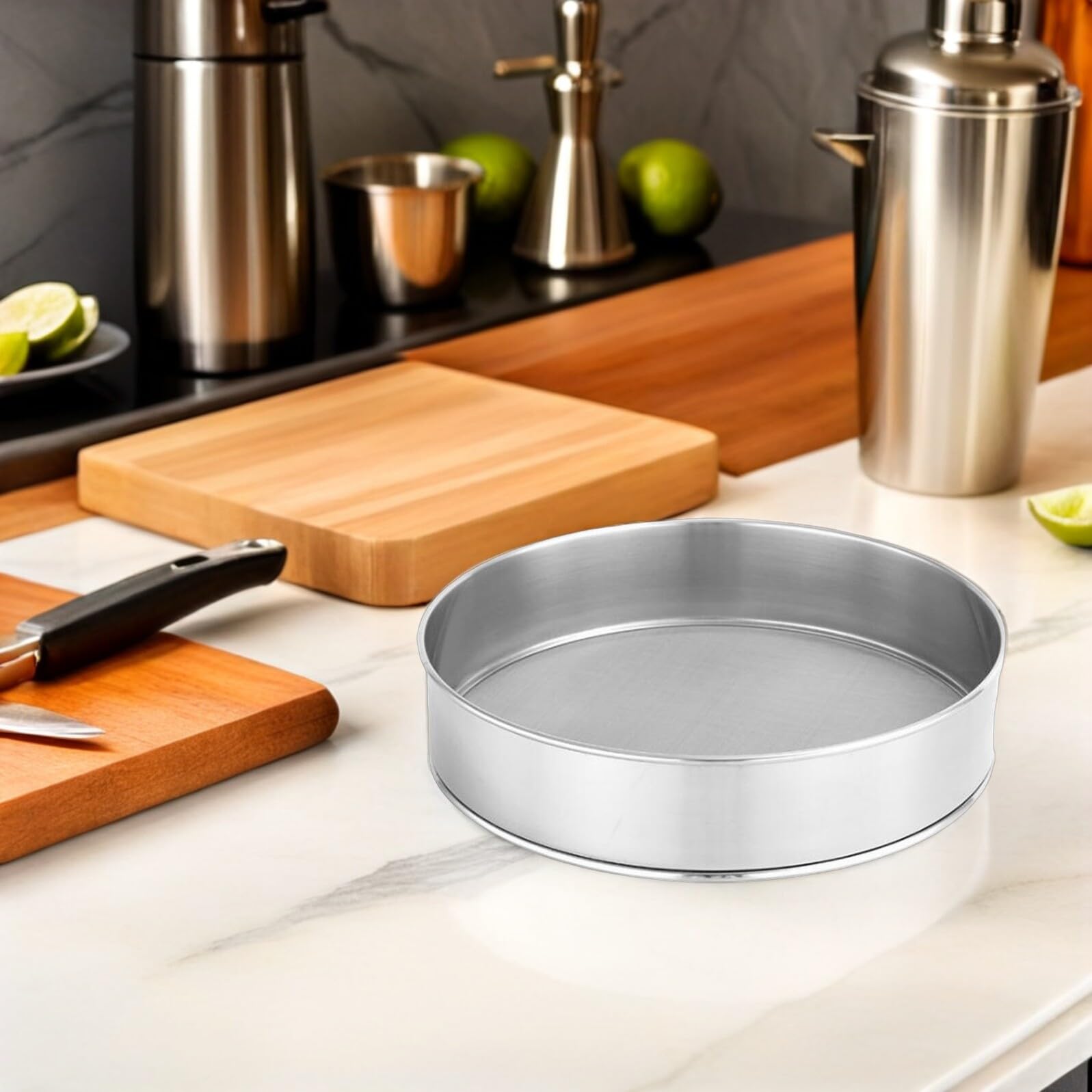 TOPBATHY Tamis À Farine INOX 30Cm Maille Fine pour Cuisine Pâtisserie Tamissage Sucre Glace Pizza Filtre De Cuisson Et Précis