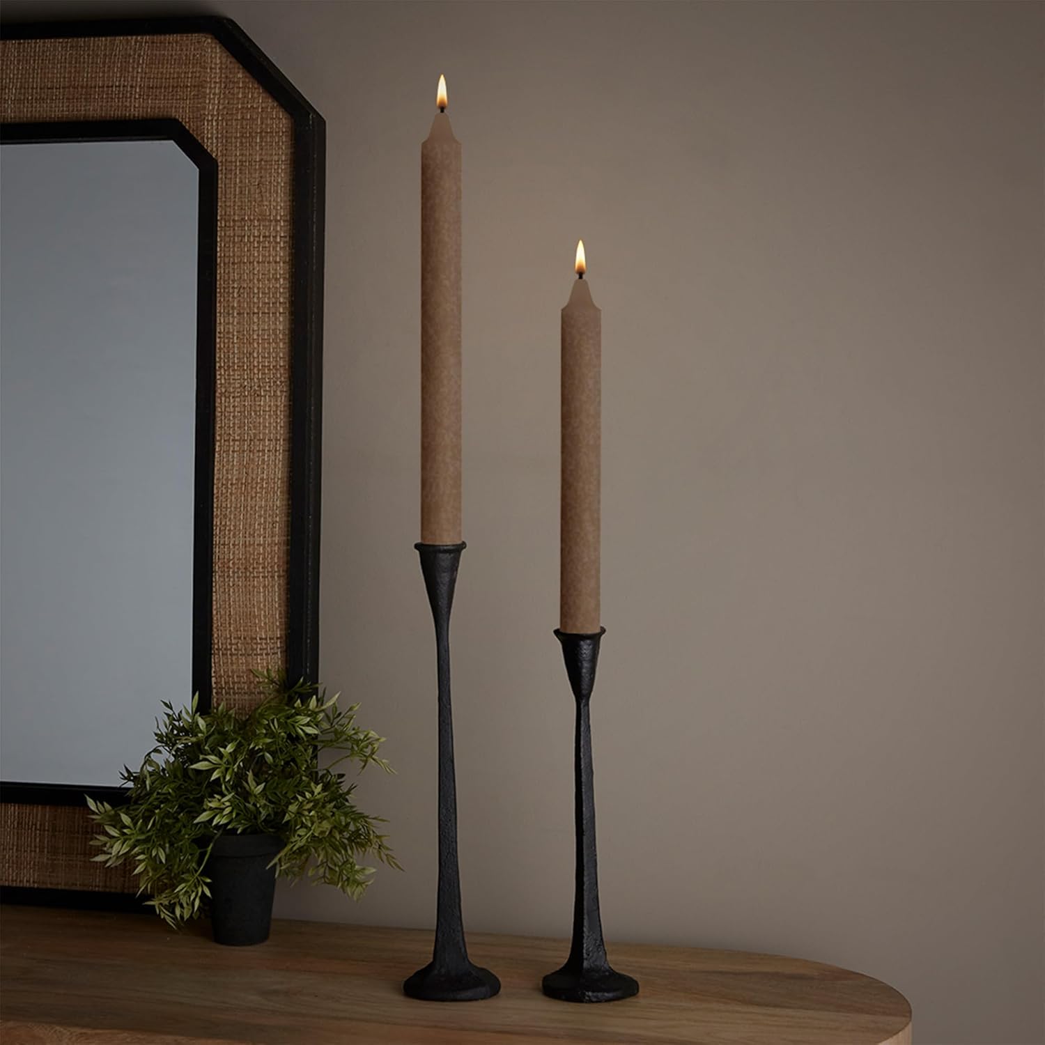 Root Candles Unscented Dinner Candles Premium Beeswax Blend Boxed Candle Set - Timberline Collenette, 9-Inch, Portobello, 12-Count