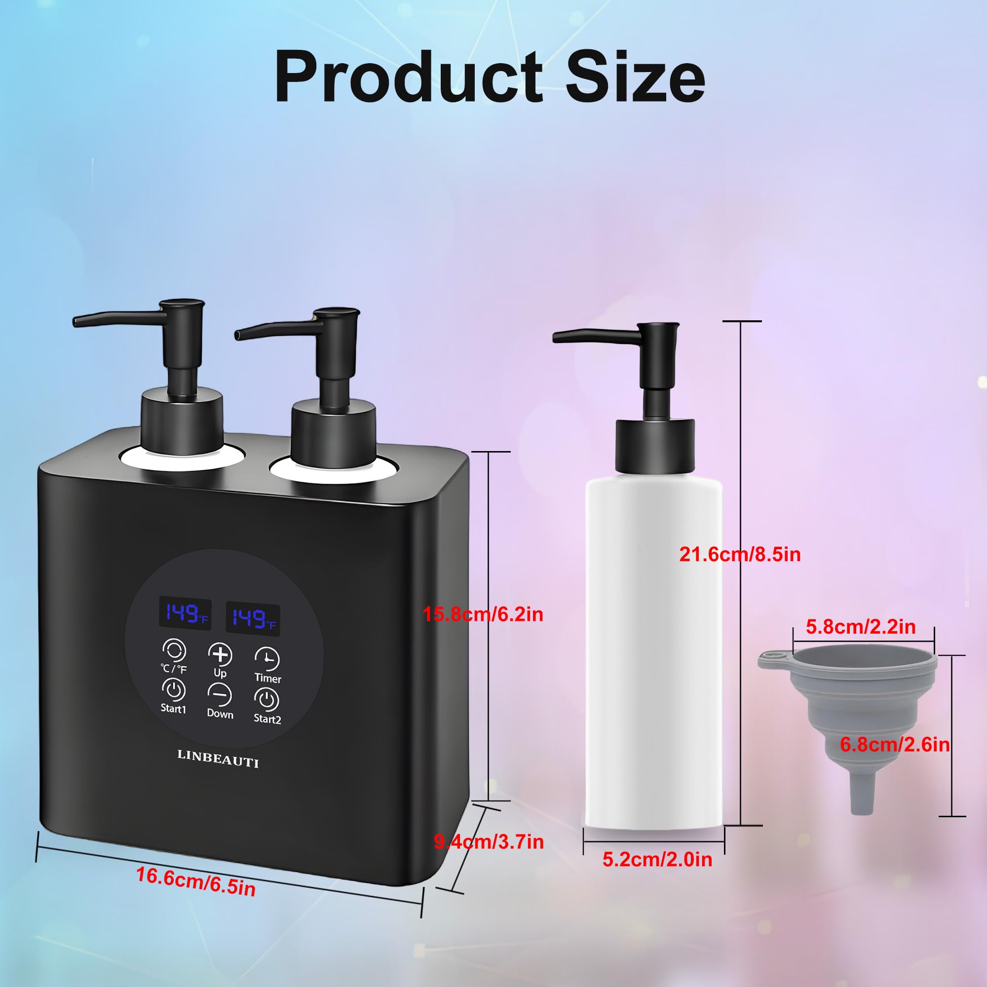 Scaldasalviette per oli da massaggio con due dispenser e riscaldatore