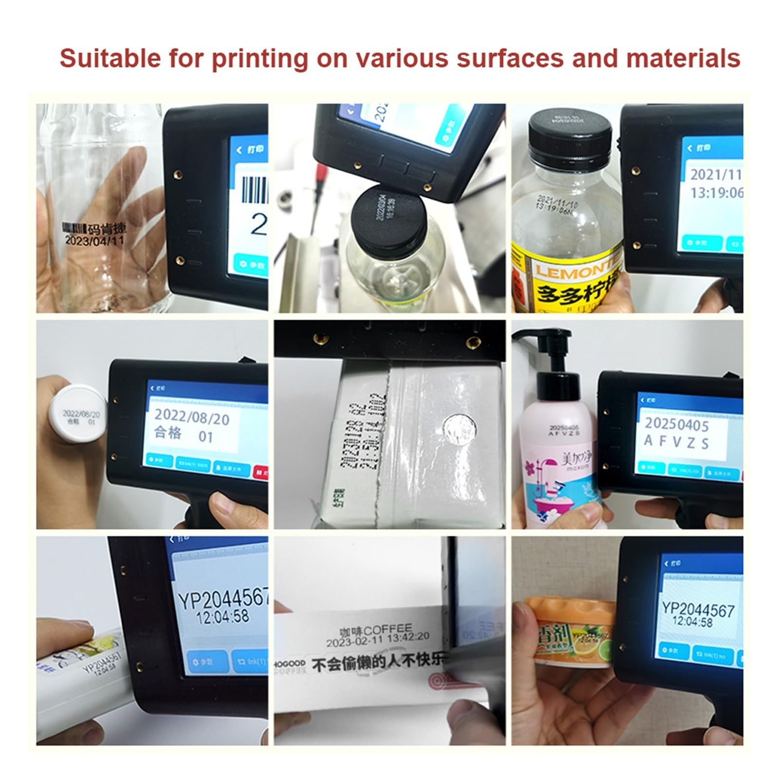 Mini stampante, Stampante a getto d'inchiostro portatile intelligente, macchina di codifica automatica, etichetta for linea di assemblaggio, imballaggio di sacchetti, codice QR, codice a barre, data d
