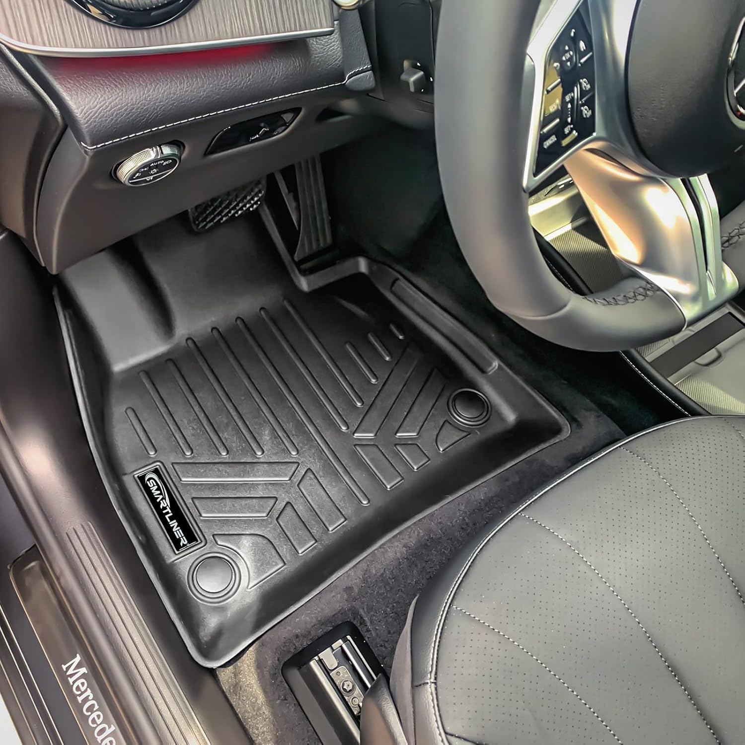 Smartliner All Weather Protection Custom Fit 2 Row Floor Mats and Cargo Liner Set Compatible with 2023-2025 Mercedes-Benz EQE