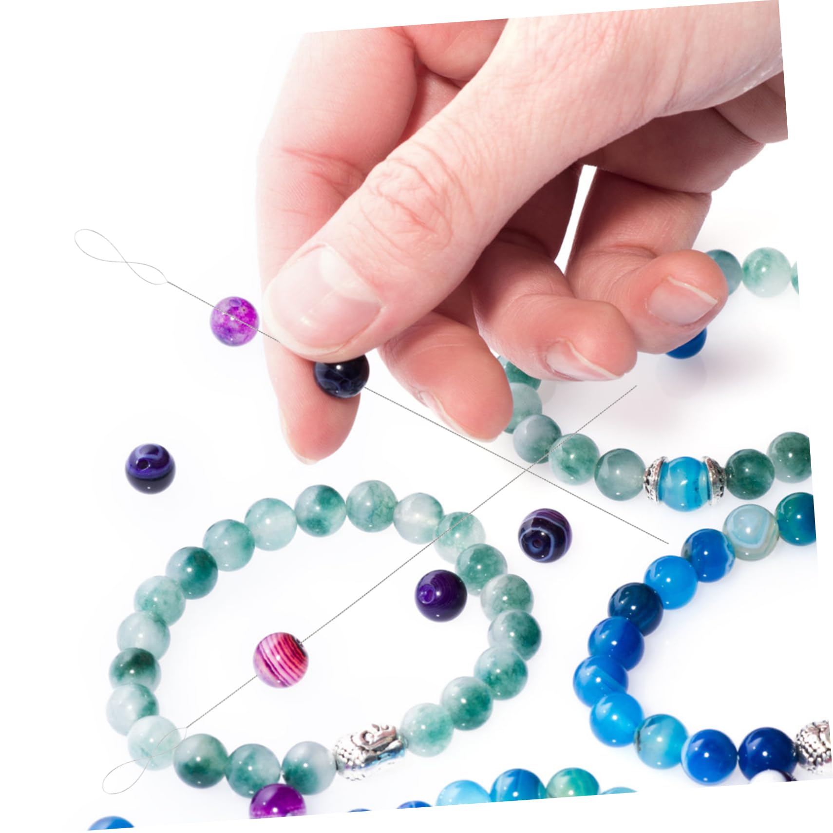 KONTONTY Ultra-Thin Bead Threading Needle Beaded Needle for Jewelry Making Long Easy to Use