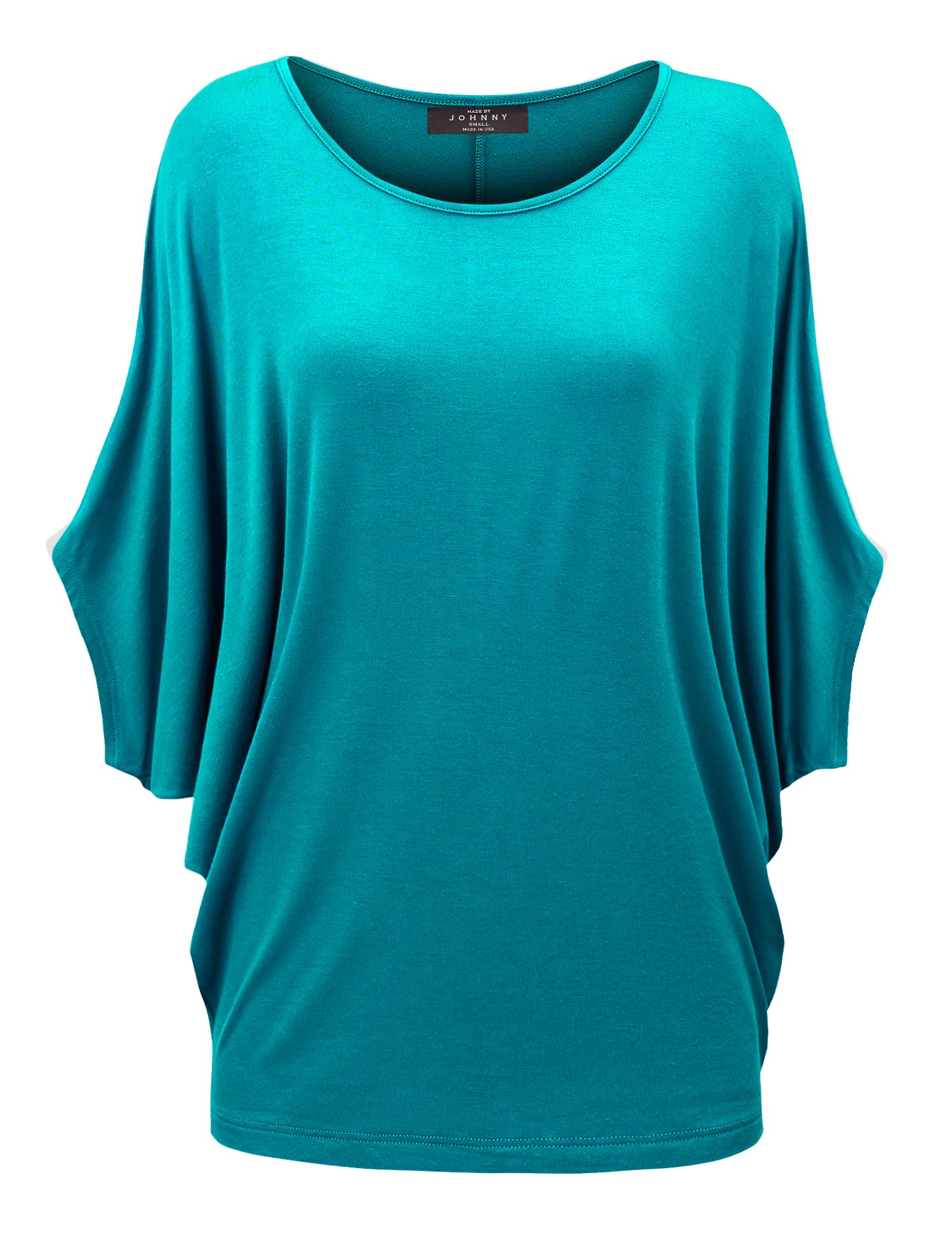 Made By Johnny Women's Scoop Neck Half Sleeve Batwing Dolman Top - Plus Size