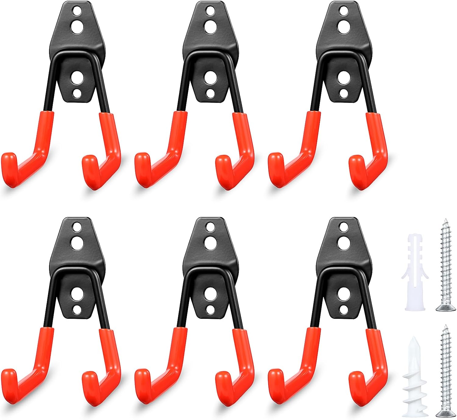 LLOUSSAK 6 Pack Garage Hooks Heavy Duty, Ladder Hooks Garage Storage