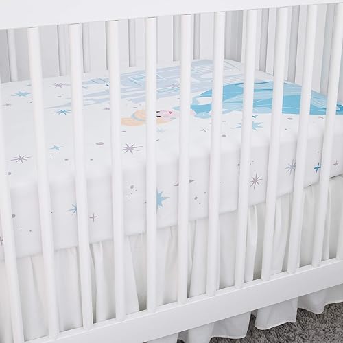 Miniatura 8 de Disney Mickey Mouse - Sábana bajera ajustable para cuna, color gris, marfil y negro