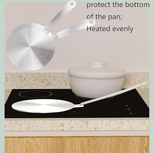 Miniatura 2 de Difusor de calor de acero inoxidable placa difusora de inducción con mango extraíble de acero inoxidable de 7.9 in de diámetro