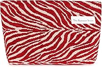 Vista 21 de The Summer Swan Kit de higiene y cuidado de la piel de flores grandes para media jornada, elegante bolso de maquillaje de embrague, negro