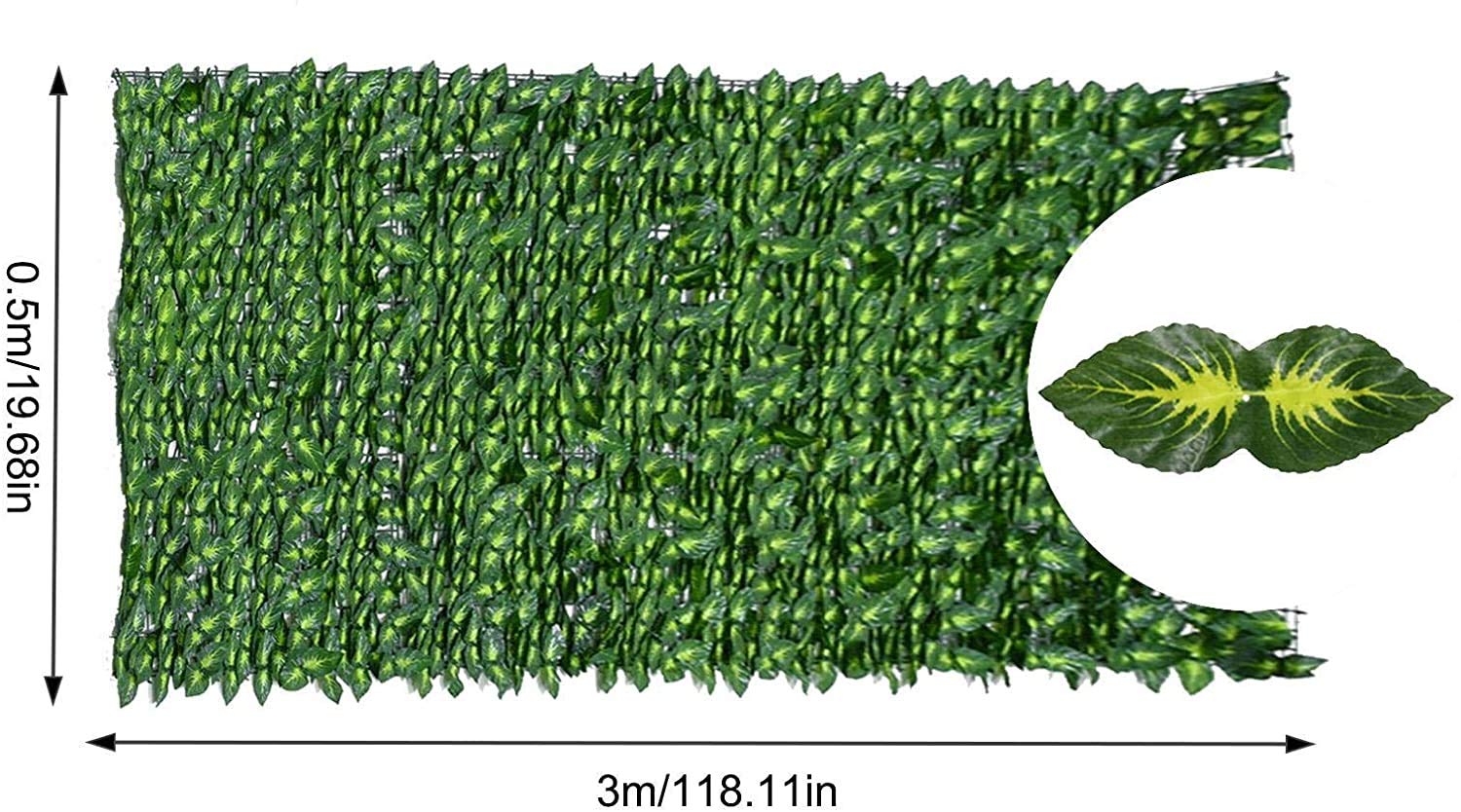 Clôture En Feuillage Artificielle 100x300CM Avec Feuilles De Lierre En Polyester Protection UV, Haie Artificielle Brise Vue Pour Balcon,Terrasse,Vert | Leroy Merlin