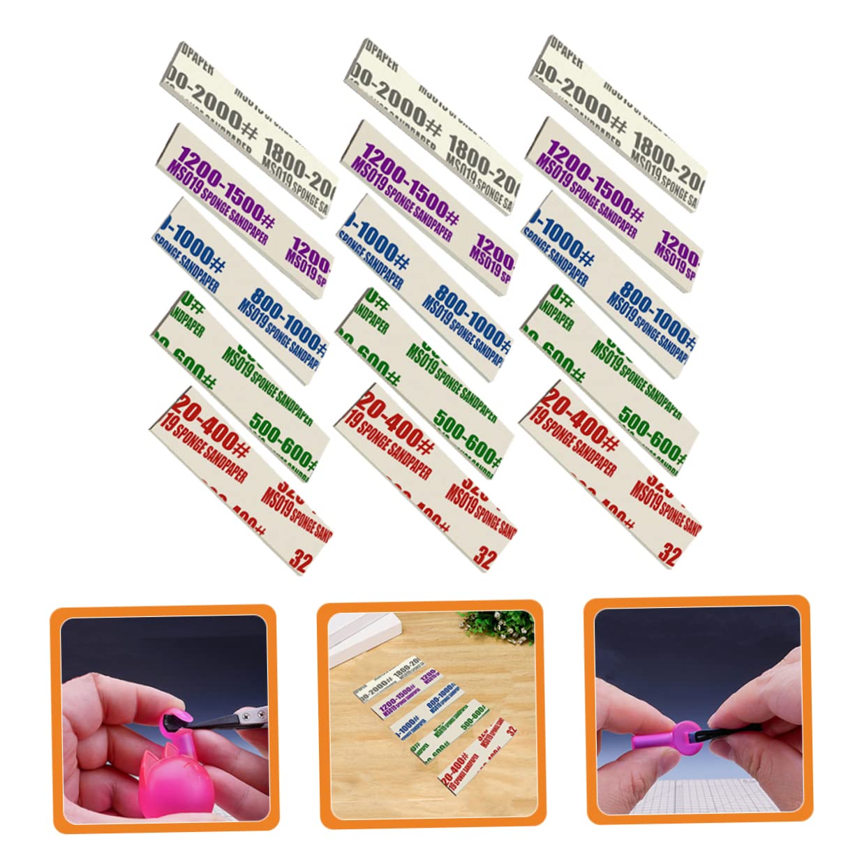 SOLUSTRE 100pièces Sponge Sanding Pads pour Modèles Miniatures Accessoires De Ponçage pour Artisanat Et