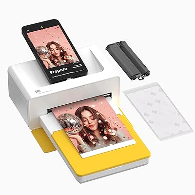 KODAK Dock Plus 4PASS Instant Photo Printer, 4x6 inches, 50 Sheets Bundle