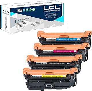 LCL Remanufactured for HP 504A CE250A CE251A CE252A CE253A (4-Pack, Black Cyan Yellow Magenta) Toner Cartridge for HP Laserjet CP3525 CP3525dn CP3525n CP3525x CP3530 CM3530 CM3530fs