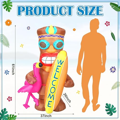 Miniatura 3 de Shappy Gran decoración inflable de Navidad de 4.9 pies con sombrero de Papá Noel, decoración de Navidad inflable con luz LED, decoración navideña