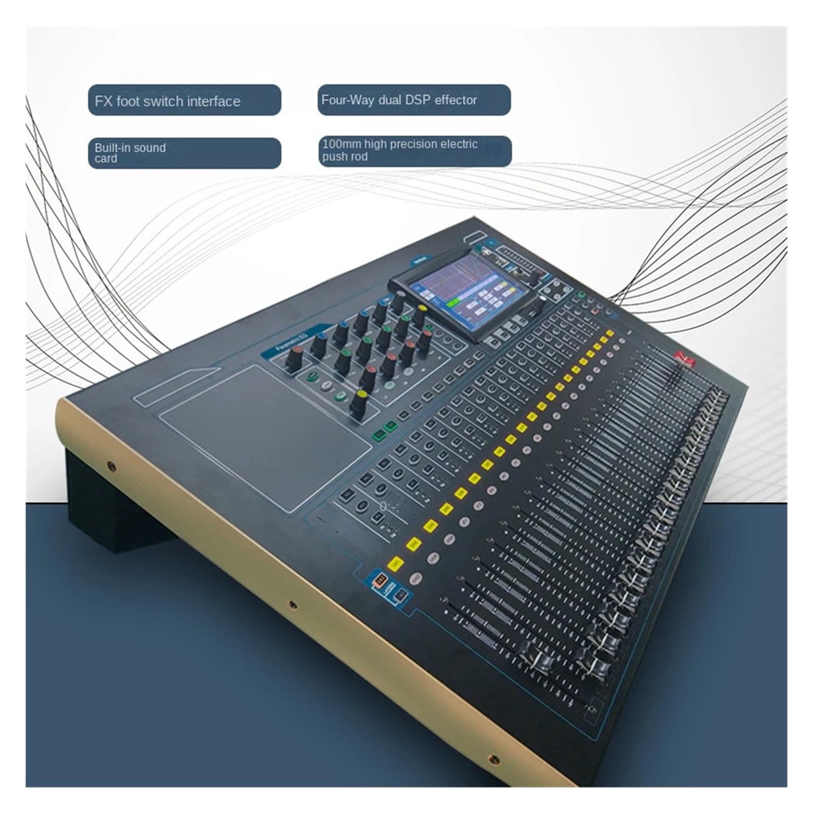 V32 Professioneller Digitalmixer 32-Kanal-Elektrofader Audio-Mischpult Sound Table Equalizer Effektor Bühnenperformance für Aufnahmestudio