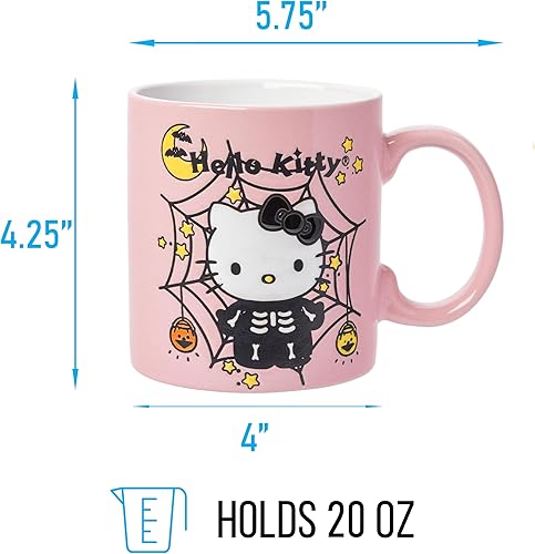Miniatura 2 de Silver Buffalo Sanrio Hello Kitty - Taza de cerámica resistente a la cera de esqueleto de Halloween, 20 onzas