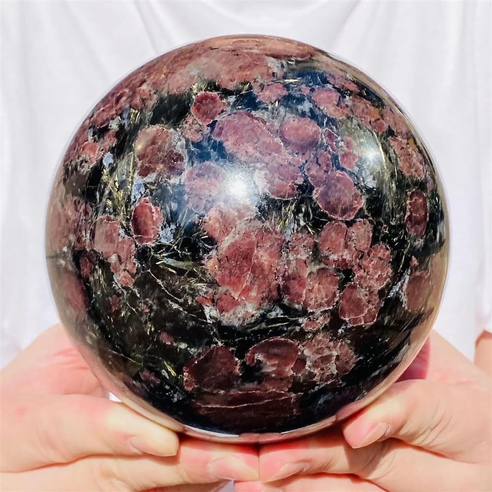 HSMQUBDBX Beautiful Garnet Quartz Crystal Stone Ball Ornaments (Size : 1500-1600g)