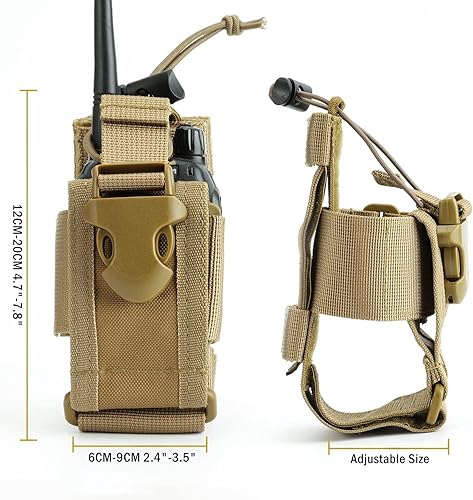 Miniatura 7 de VIPERADE MOLLE - Funda de radio universal para walkie talkie para cinturón y chaleco, soporte de radio táctico para Baofeng, Motorola Beige Bronceado