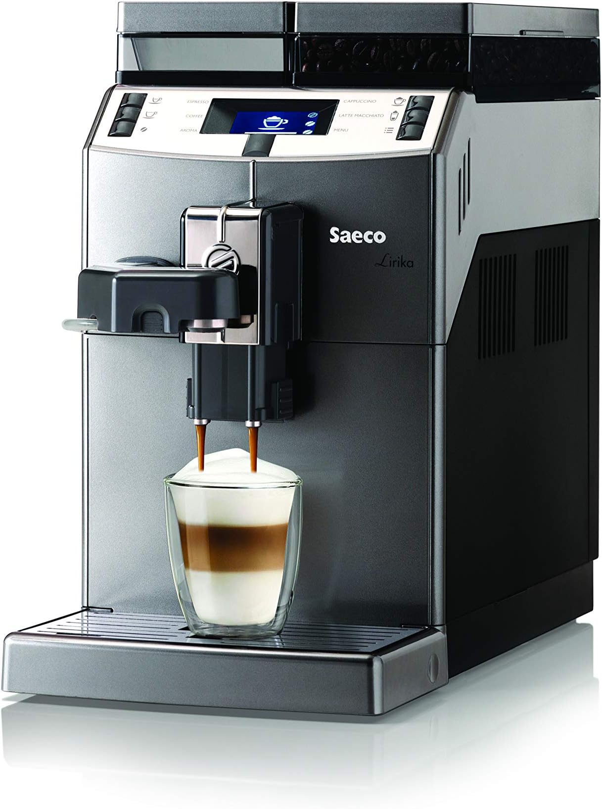 Saeco CD Pressure Coffee Maker Lirika OTC, Stainless Steel, Black
