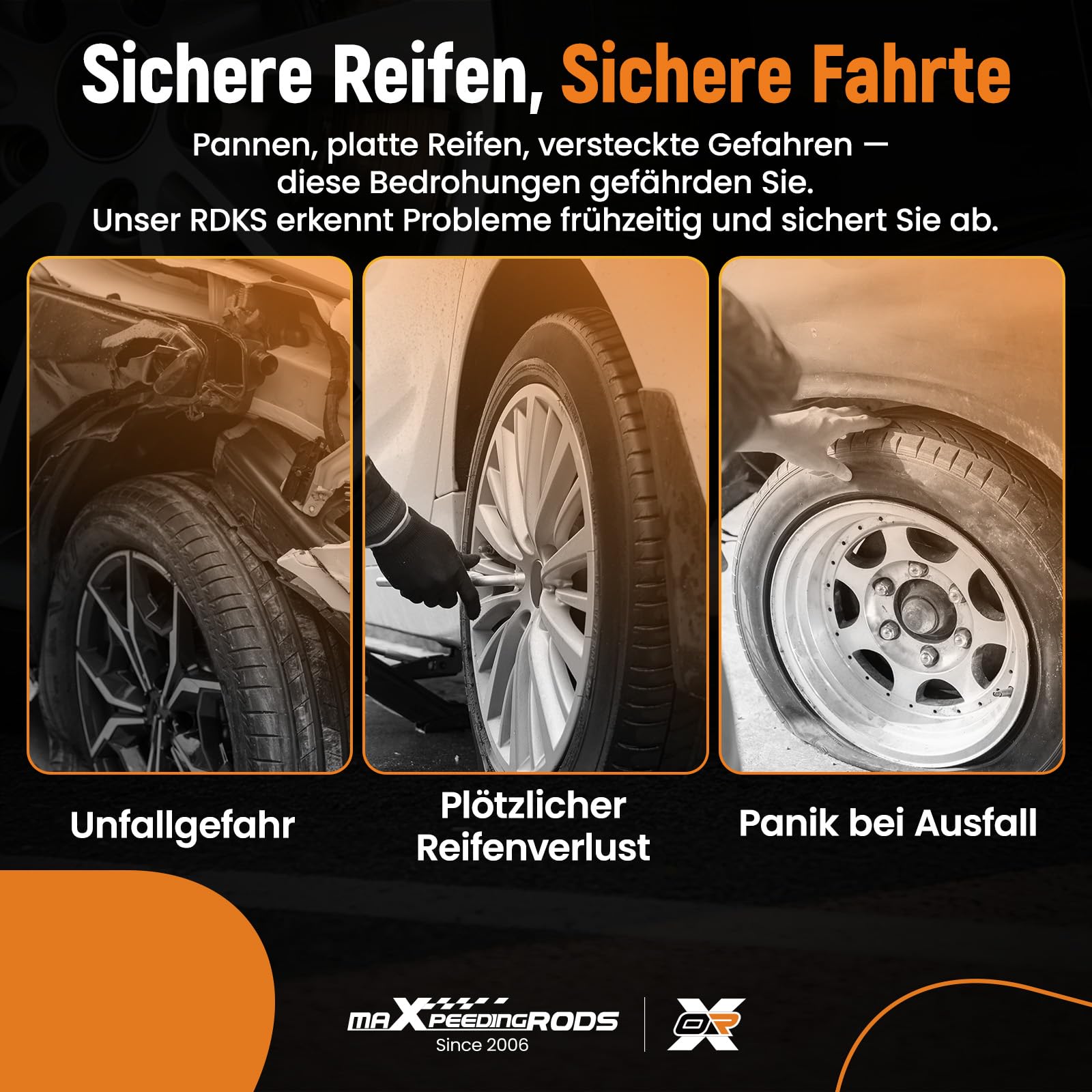 maXpeedingrods 36106881890 36106856209 4 Stücke T.PMS Reifendrucksensor für BMW 1er 2er 3er 4er, für BMW M3 M4 X1 X2 X5 X6,für Mini F55 / F56 Reifendruckkontrollsystem R.D.K.S Sensor (433 Mhz)