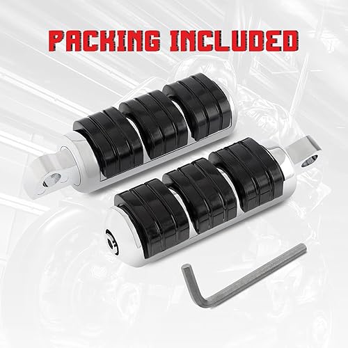 Miniatura 8 de INNOGLOW Estriberas de motocicleta Estriberas antivibración Estriberas de carretera clavijas de montaje macho para Harley Davidson Sportster Yamaha