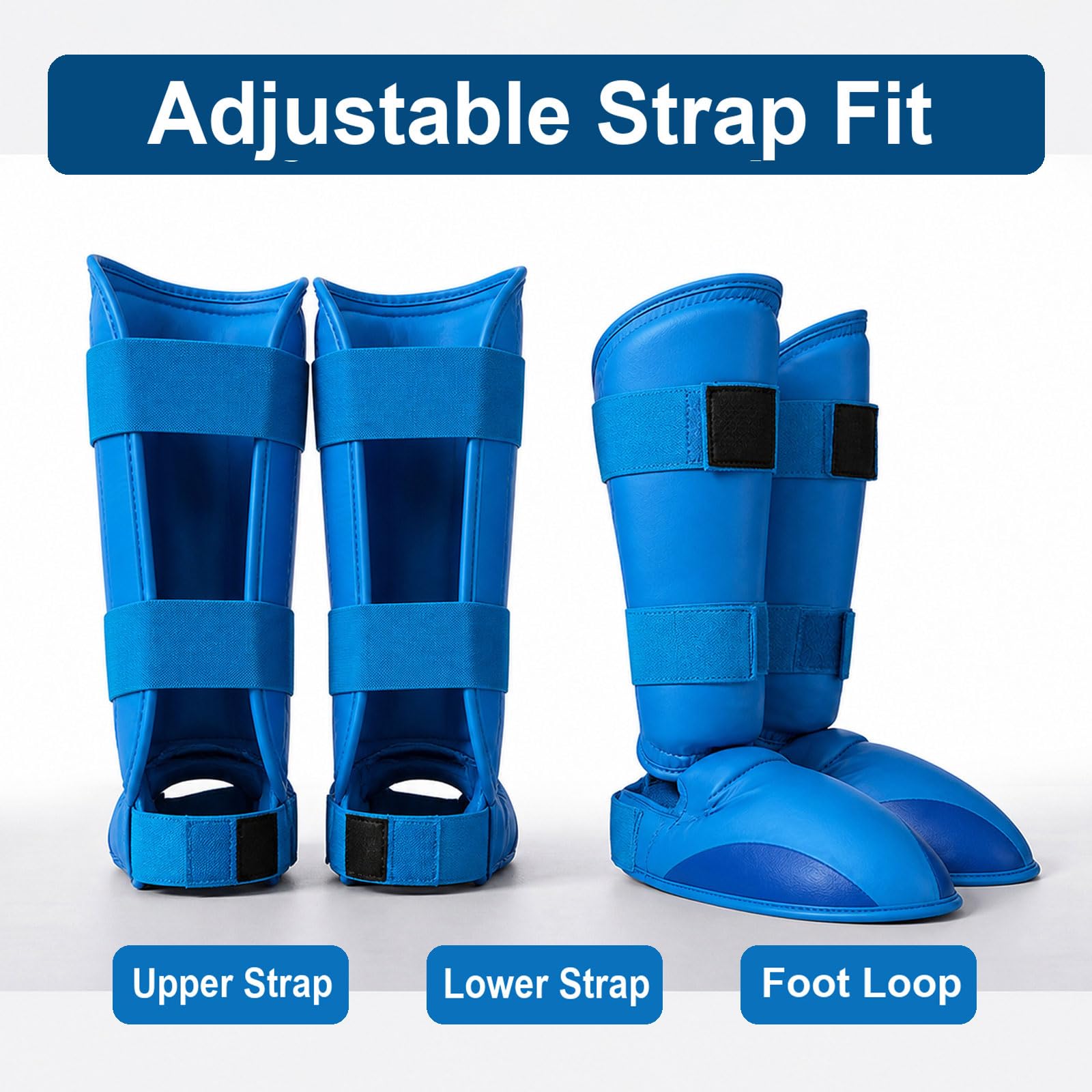 Piedi Protezione Shin Guard,Parastinchi per Arti Marziali,Boxing Parastinchi Uomo e Donna,Regolabili,Traspirante,per Boxe,Muay Thai,Sport da Combattimento e Allenamento Quotidiano