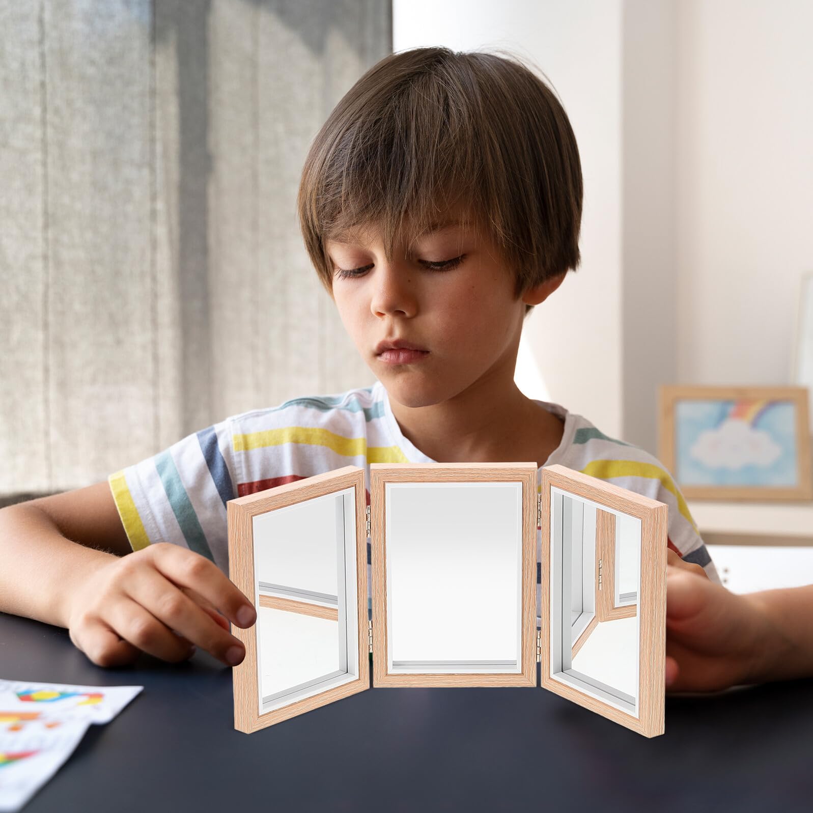 Miroir Montessori Pliable pour Bébé, Apprentissage Précoce, Coordination