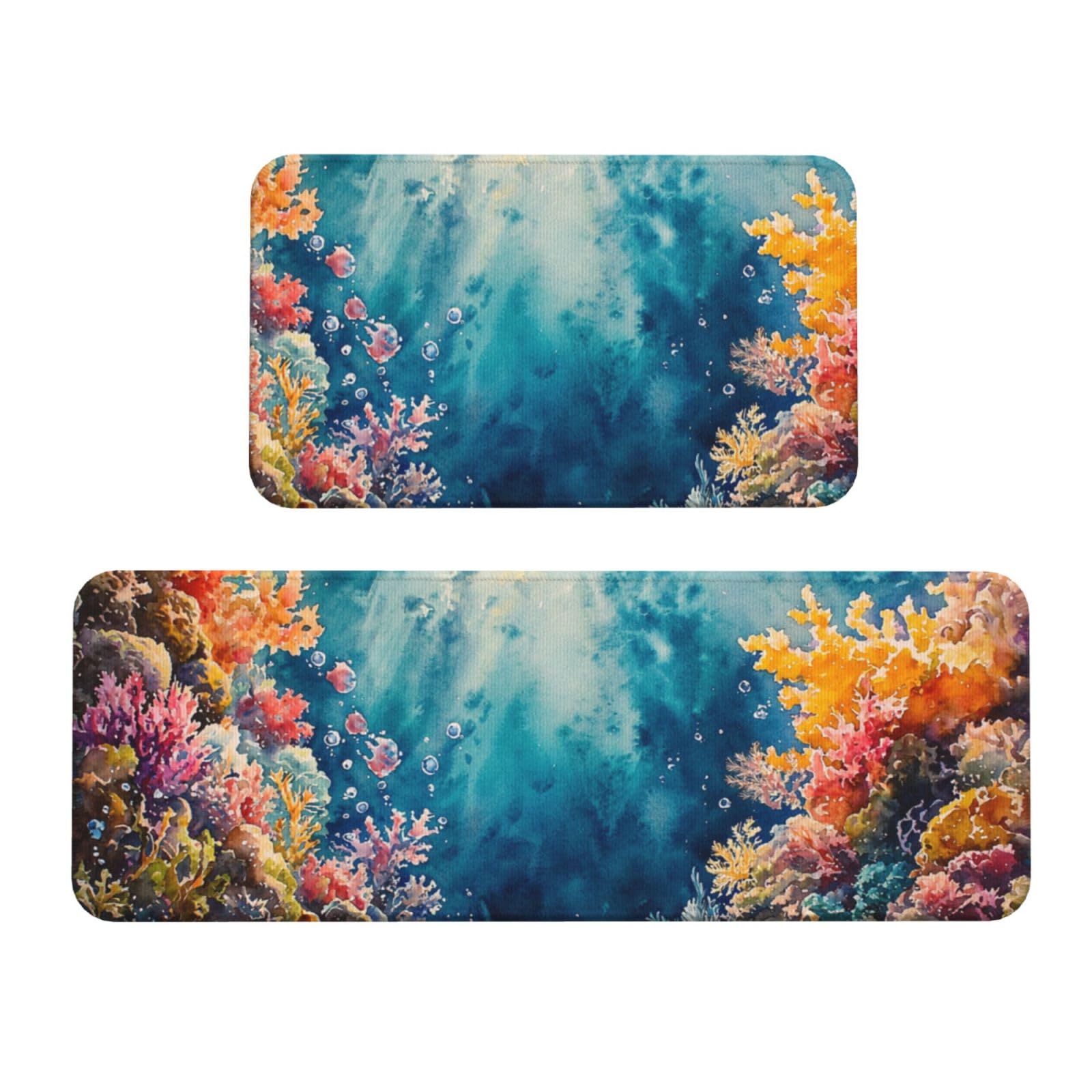 Tapetes de cocina antideslizantes con diseño de coral marino para dar vida a tu hogar 1