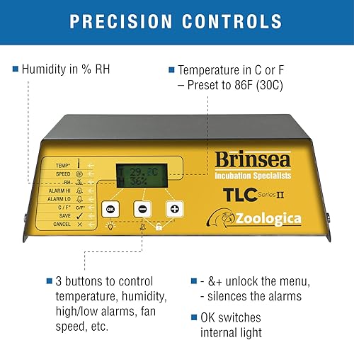 Miniatura 36 de Brinsea TLC-50 Zoologica II - Incubadora grande de cría de aves y recuperación de mascotas con control de humedad para animales enfermos, ideal