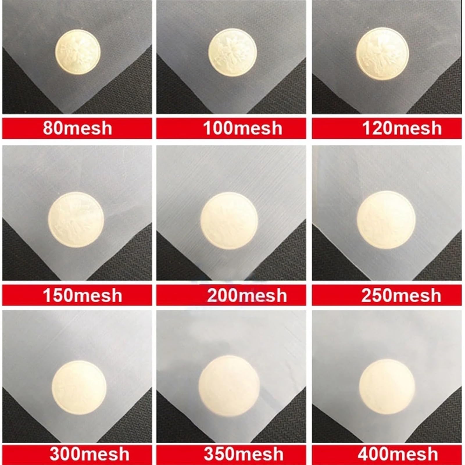 Tejido de nailon de malla fina para filtros Tamaños múltiples de nylon de la anchura de la malla el 1m del blanco 20-500 de la categoría alimenticia de la malla del filtro(500mesh 25micron,1x5 meters)