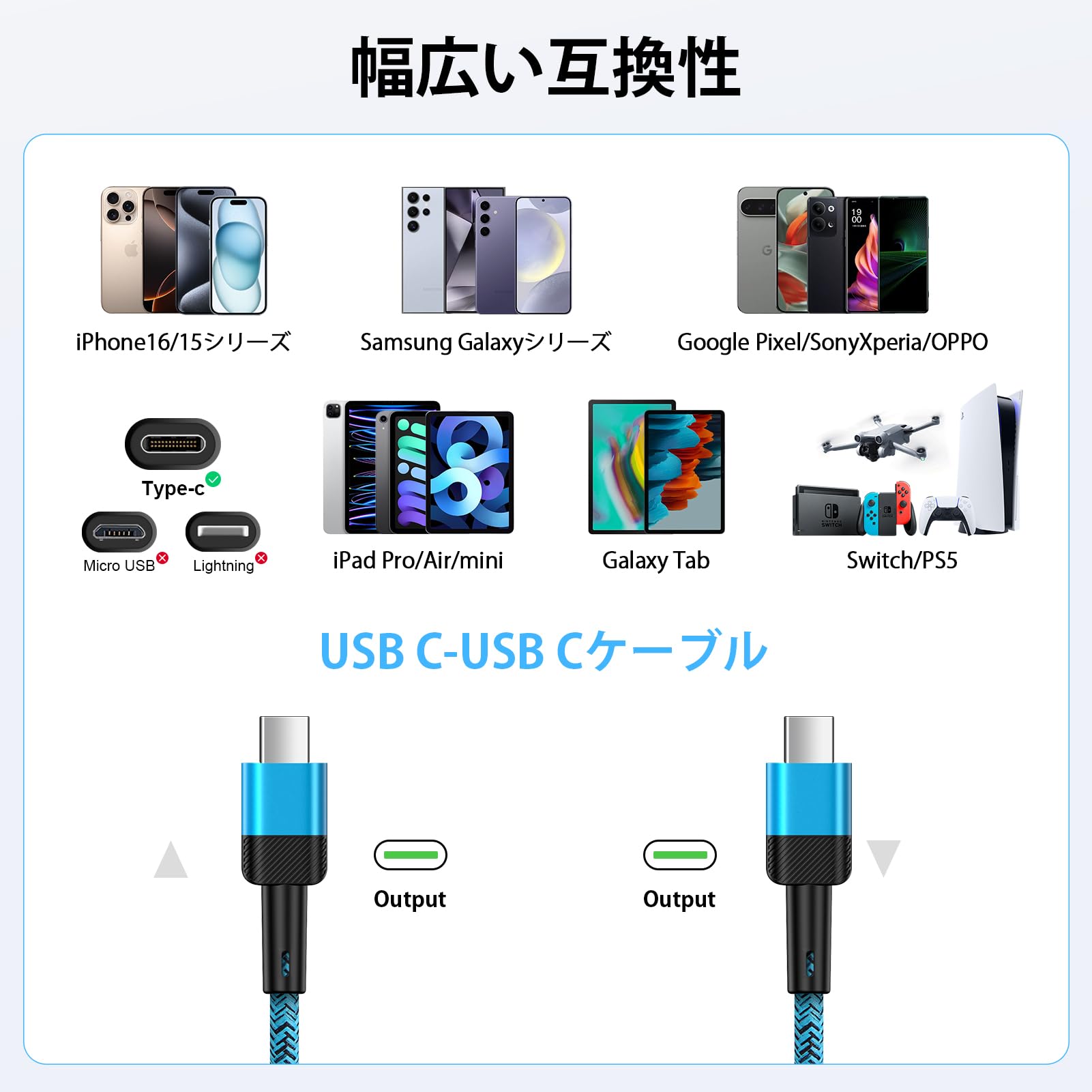 Amazon.co.jp: iPhone 16 USB C ケーブル 純正 1.8M PD対応 20W急速