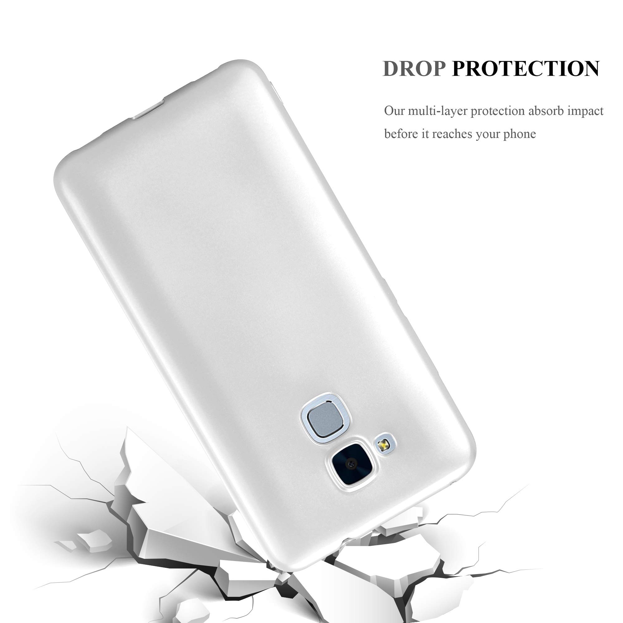 Cadorabo Custodia Per Honor 5C In Argento Metallizzato – Cover Sottile In TPU Morbido, Antiurto E Leggera - 2