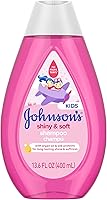 Johnson's Shiny & Soft Kids Shampoo with Argan Oil & Silk Proteins - Tear-Free, Paraben-Free Boost for Shiny Toddler Hair, 13.6 oz