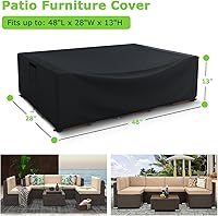 Vista 1 de Fundas para muebles de patio impermeables, resistentes 600D, fundas para muebles de exterior para sofá seccional exterior, resistente al desgarro